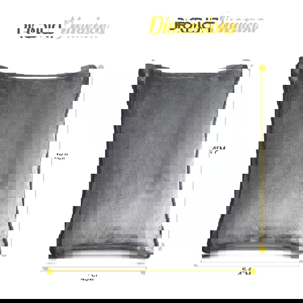 MONHOUSE Heated Pillow Grey Cushion - 3 Heat Settings - Detachable Controller - 45x45cm