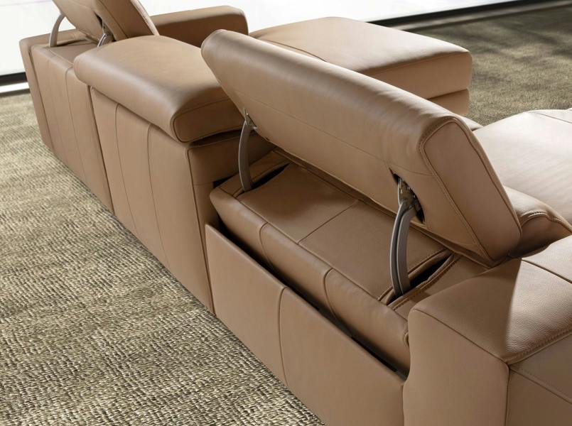 Angel Cerdá Brown leather chaise longue recliner sofa 6287/6286