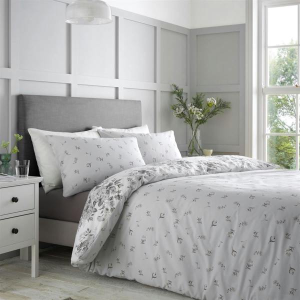 Elinda Floral Grey Duvet Cover Set