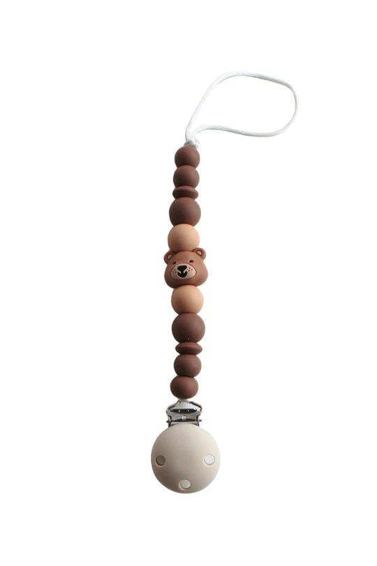 Chewies & More Chewies&more - Silicone Pacifier Teething Clip - Bear - Navaho Cream
