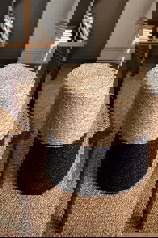 The Rugs Jutta Natural Jute Pouf - Handmade Boho Style