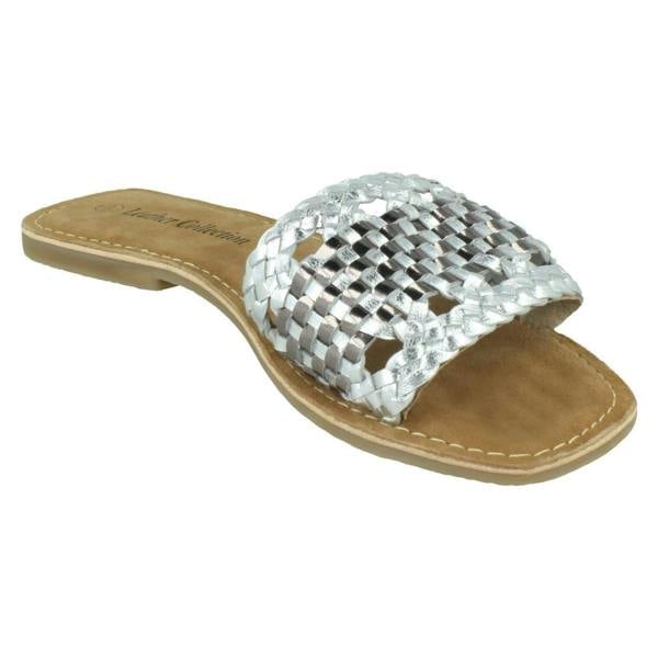 Leather Collection Ladies Leather Collection Flat Weave Mules F00272