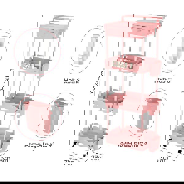 Levede Rolling Kitchen Cart Island Portable Serving Trolley Beauty Storage Rack