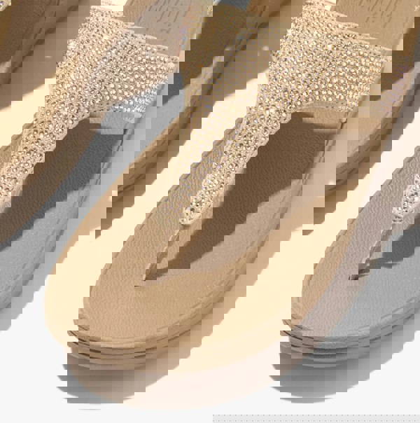 FitFlop LULU CRYSTAL Womens Toe Post Latte Beige