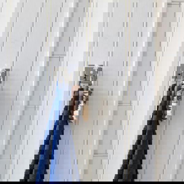 BESLAGSBODEN Polished Stainless Steel Double Towel Hook (96 x 48mm) Self Adhesive Bathroom Wall Mounted