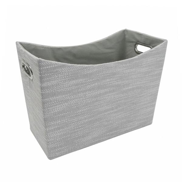 JVL Serena Fabric Magazine Storage Holder for Living Room Organisation, Light Grey