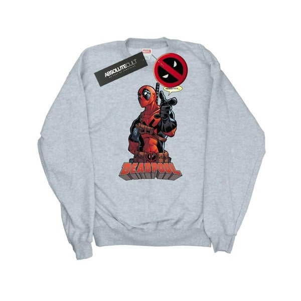 Deadpool Mens Hey You Cotton Sweatshirt - Sports Grey