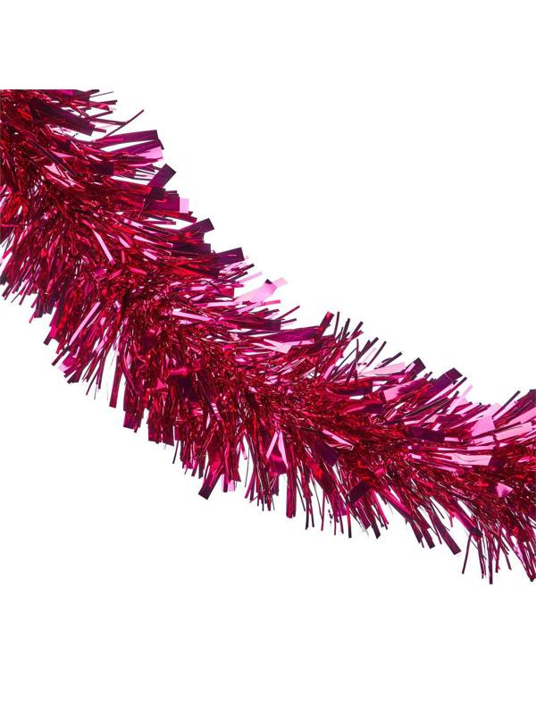 1.8m Hot Pink Christmas Tinsel Garlands, Multi-Pack PVC Decoration for Trees and Home Styling image 2