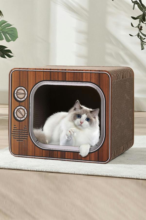 TV Shape Cat Scratcher House Bed