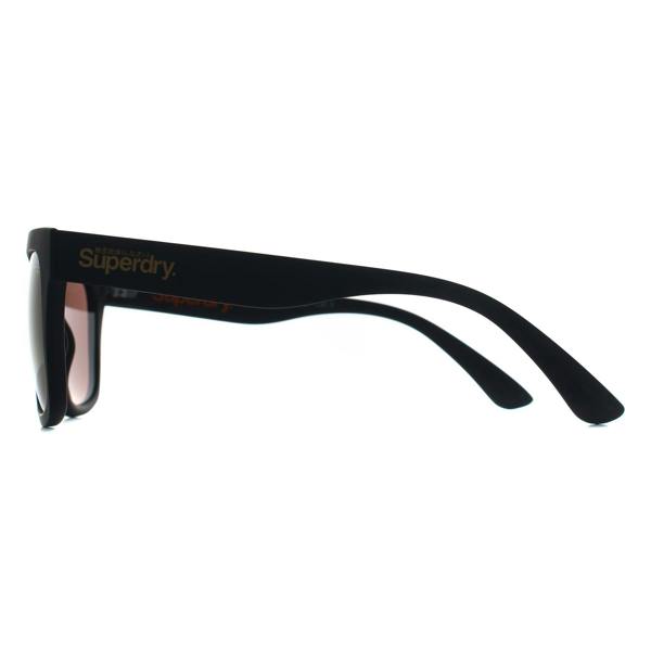 Superdry Sunglasses SDS Byronville 104 Matte Black Brown Gold Mirror
