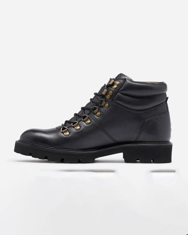 Oliver Sweeney Helford Mens Soft-Milled Calf Leather Walking Boots - Black