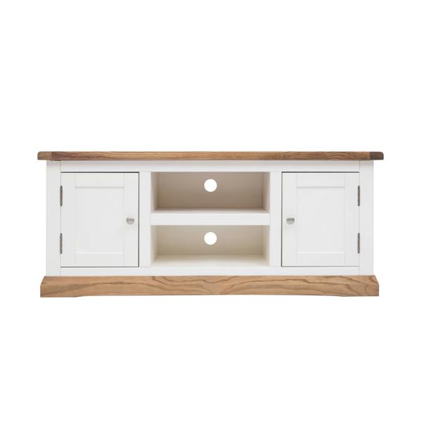 Tropea Off White 2 Door TV Cabinet Chrome Knob