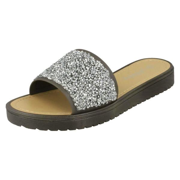 Savannah Ladies Savannah Open Toe Glitter Front Sandals