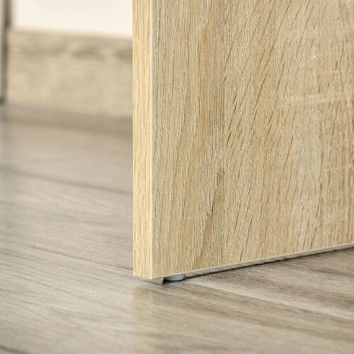 Wyld Haus Kavi 120cm Wooden Oak And White L Shaped Desk With Drawer Shelving And Storage Cabinetm