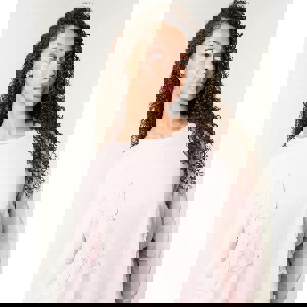 Blue Vanilla Lace Bow Sweat Top