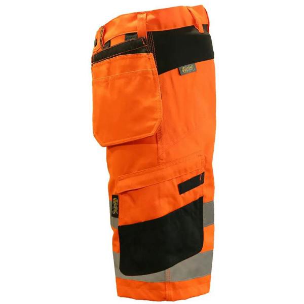Slim Fit Stretch Work Shorts with Removable Holster Pockets - Hi-Vis Trousers