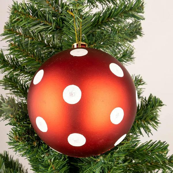 Shatterproof Red and White Polka Dot Christmas Baubles 5cm Pack Sizes 12 or 24 for Tree Decorations image 3
