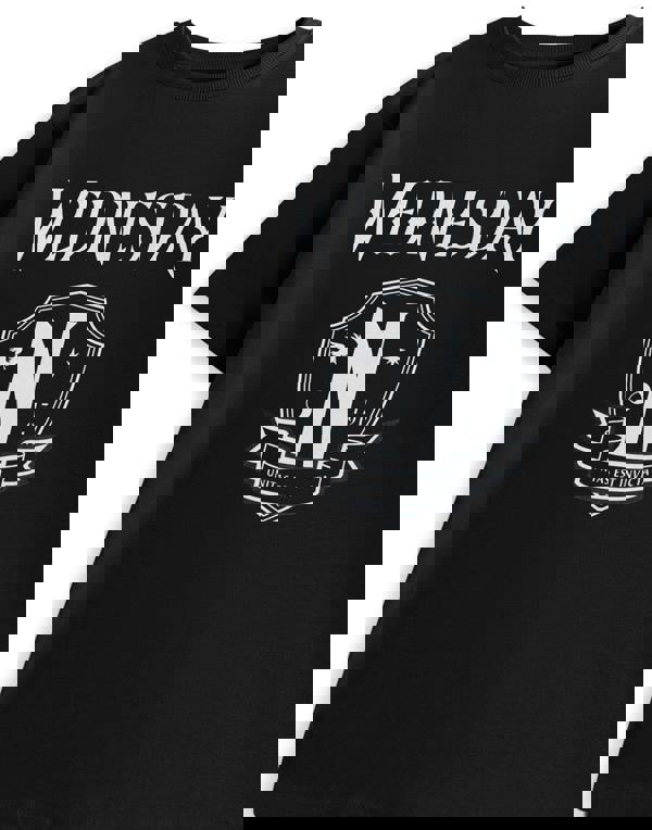 Wednesday Girls Black Unitas Est Invicta Short Sleeved T-Shirt