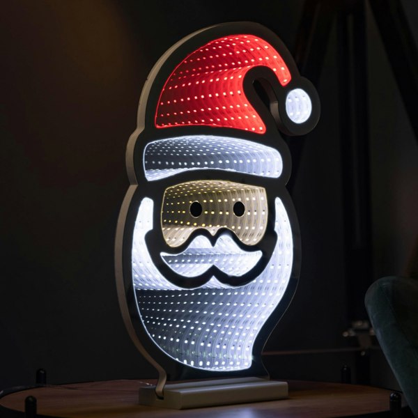 Samuel Alexander 40cm Light up Santa's Face Infinity Christmas Decoration with Red and White LEDs