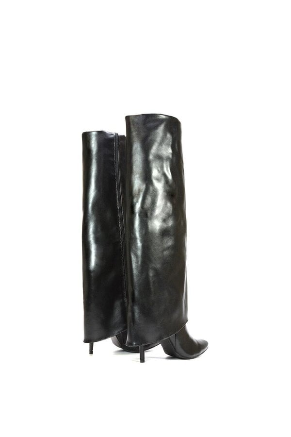 XY LONDON Foldover Knee High Boots With Stiletto Heel