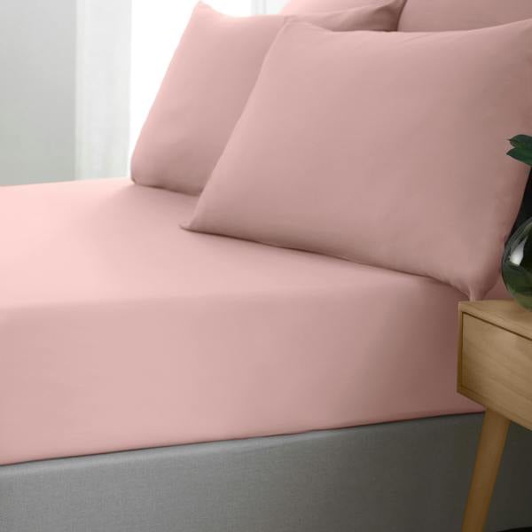 Catherine Lansfield So Soft Non-Iron Fitted Sheet Blush Pink