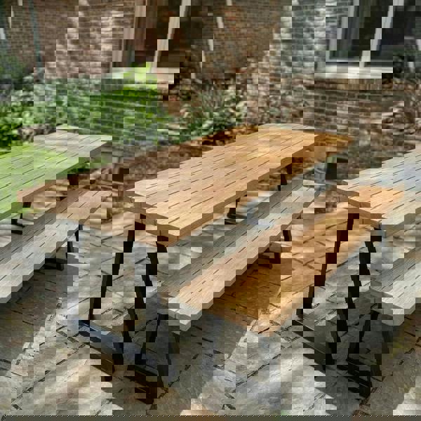 TRL Furniture Slatted Solid Oak Outdoor Table