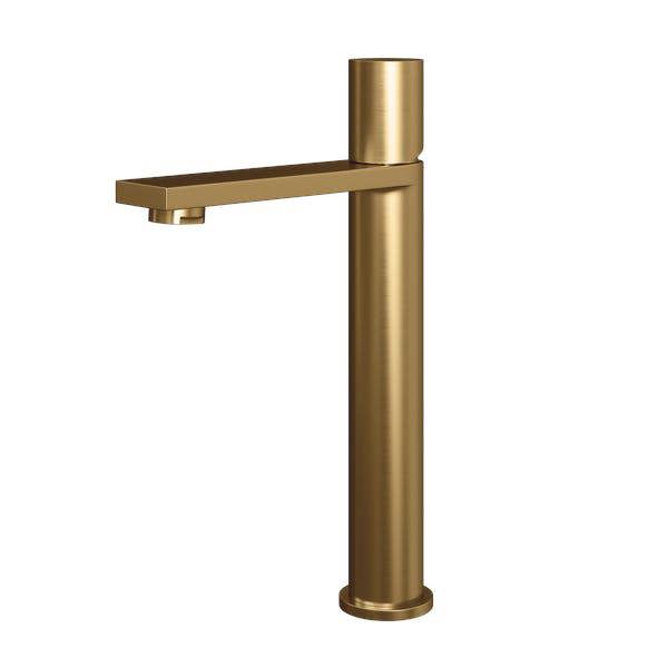 Flode Limingen | High Rise Mono Basin Mixer Tap | Brushed Gold