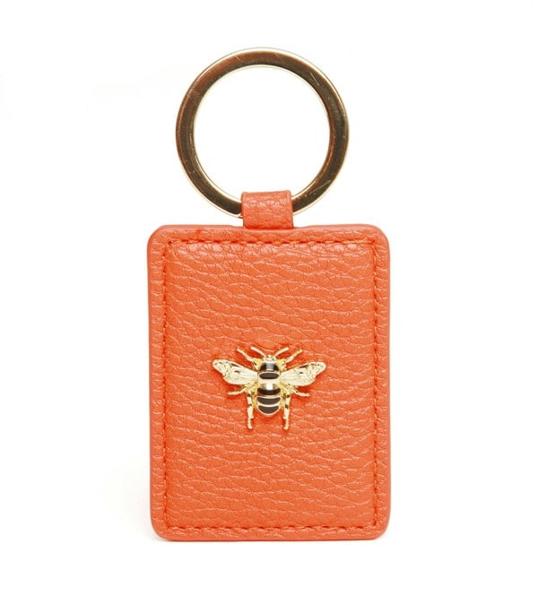 Alice Wheeler Vegan Leather Gold Bee Keyring Bag Charm