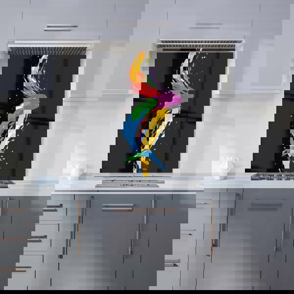 Warren Reed - Designer Vibrant Flow: Abstract Pride Fish Kitchen Splashback