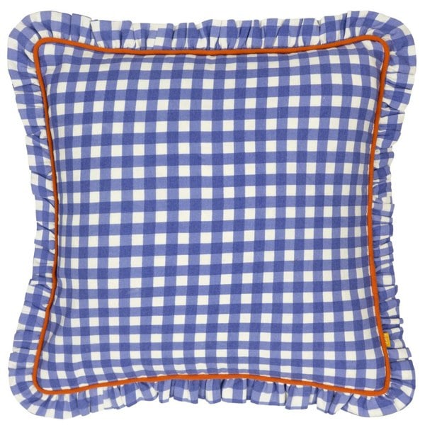 Furn Maude Reversible Gingham Cushion Cover - Blue