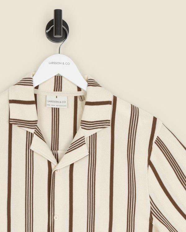 Larsson & Co Hannes - Waffle Stripe Short Sleeve Shirt