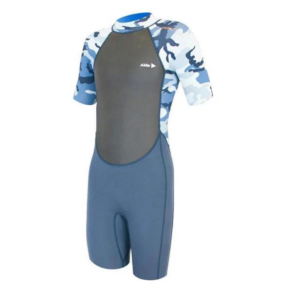 Alder Impact Junior 3/2 Shorty Kids Wetsuit - Blue Camo