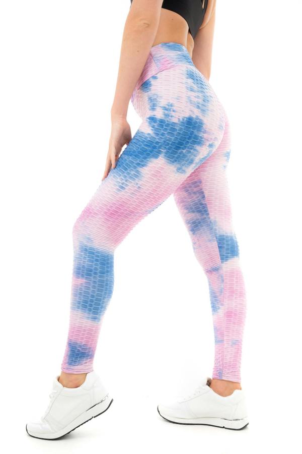 Smart Living Women's High Rise Tie Dye Honeycomb Waffle Leggings - Pink
