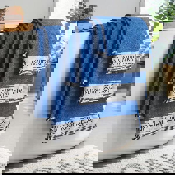 Catherine Lansfield Relax And Unwind 4 Piece Towel Set Cobalt Blue