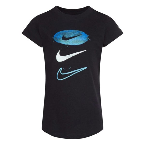 Nike Girls Summer Daze Pill Swoosh T-Shirt - Black