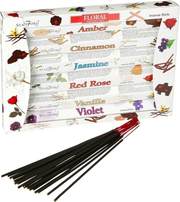 Stamford 37325 Floral Variety Incense Sticks Gift Set, 6 packs x 20 sticks
