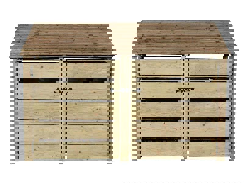 Arbor Garden Solutions Slatted Wooden Log Store with Doors W-187cm, H-126cm or 180cm, D-88cm