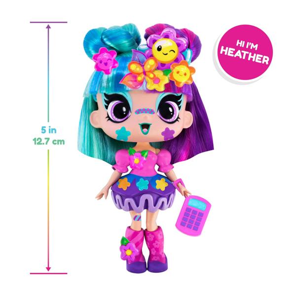 Decora Girlz 5" Fashion Doll – Heather - with Stickers & Accessories