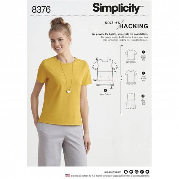 Simplicity Sewing Pattern 8376, Tops for Women, A (XXS-XS-S-M-L-XL-XXL) - Easy