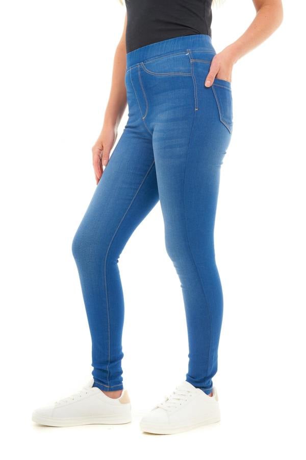 Smart Living Women's Stylish Skinny Fit Denim Jeggings with Pockets - Trendy & Comfy - BROMO BLUE
