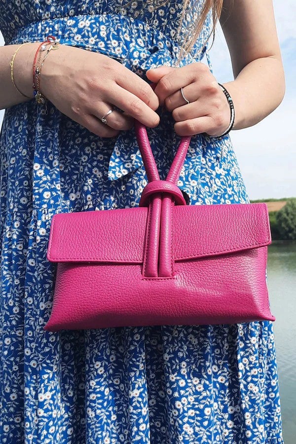 Kitise Genuine Italian Leather Small Clutch Crossbody Bag