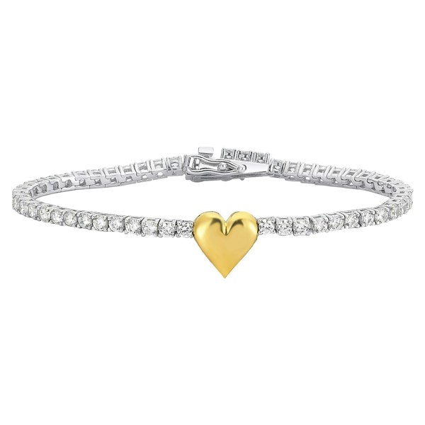 Spero London Heart Tennis Bracelet - Sterling Silver