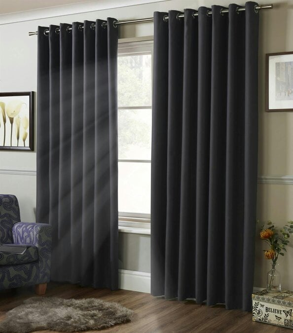 Diamond Blackout Curtains Eyelet Curtains - Blue
