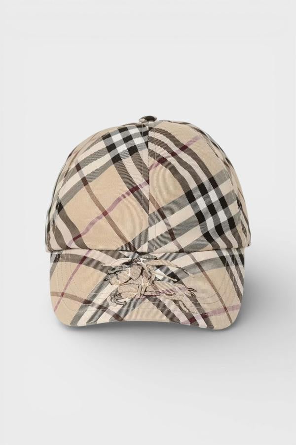 Burberry ESS Check Baseball Cap Alabaster Checked Beige