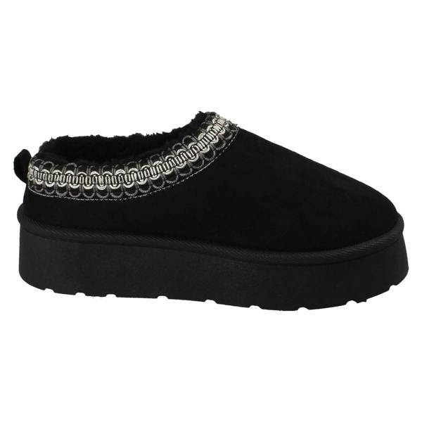 Spot On Ladies Spot On Wide Fit Stitch Pattern Slipper Shoes F4470