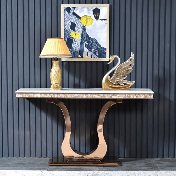 Kir Console Table in a lifestyle setting with wooden console table