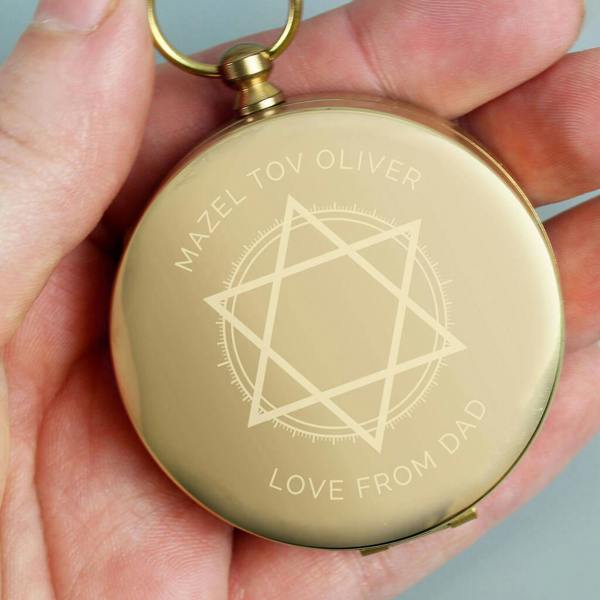 Personalised Bar And Bat Mitzvah Keepsake Compass - main product image