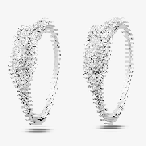 T. H. Baker 18ct White Gold 1.50ct Certificated Diamond Split Shouldered Square Halo Ring TH011625112150