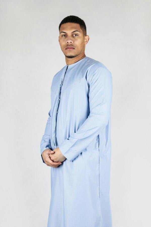 Infinity Leather Men's Thobe Emirati Islamic Jubba Robe Eid Tassel Regular Fit