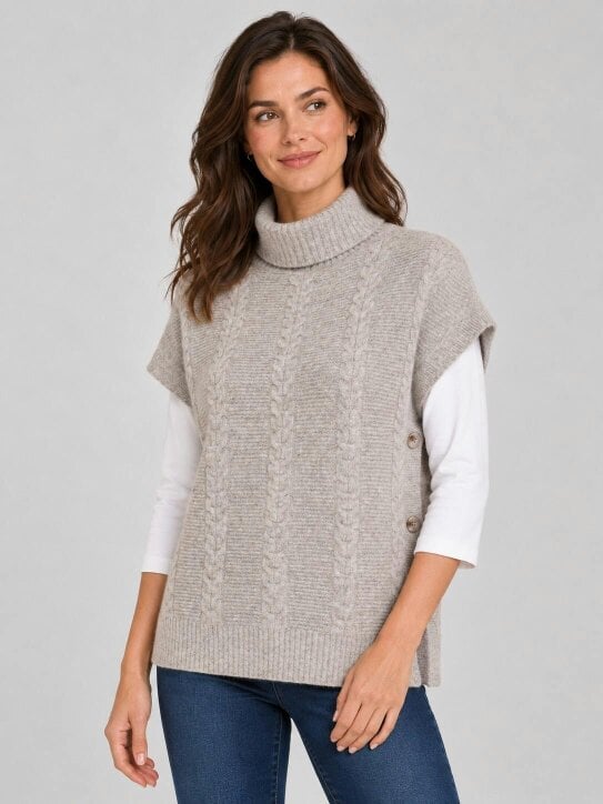 VIZ-A-VIZ Cable Roll Neck Tabard